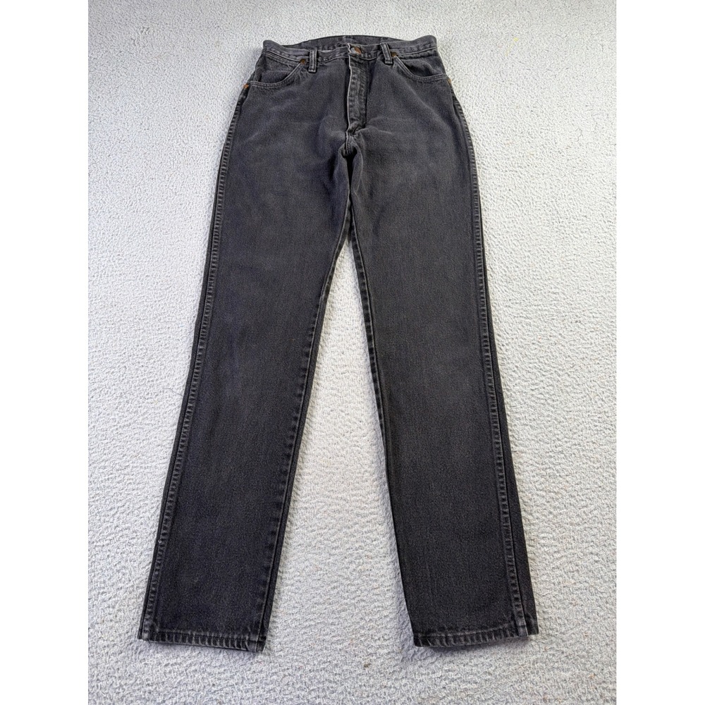 VTG Wrangler Bareback Jeans Womens 11 Black High Rise Straight Leg Made in USA